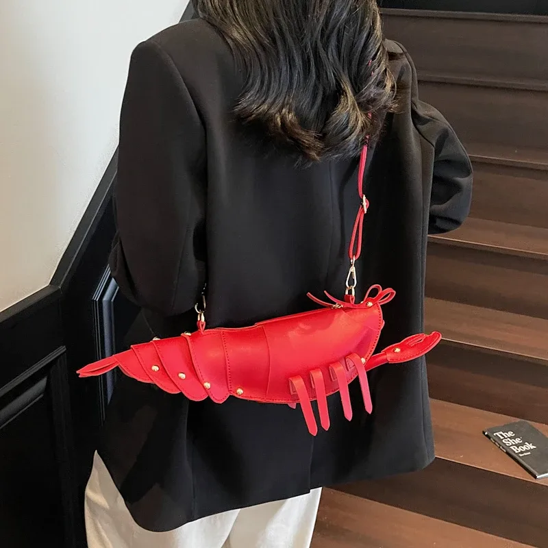 sacs à bandoulière en pu avec fermeture éclair, niche en forme de homard, sacs pour dames de haute qualité, couleur unie, rivets, sacs à bandoulière à la mode, 2025