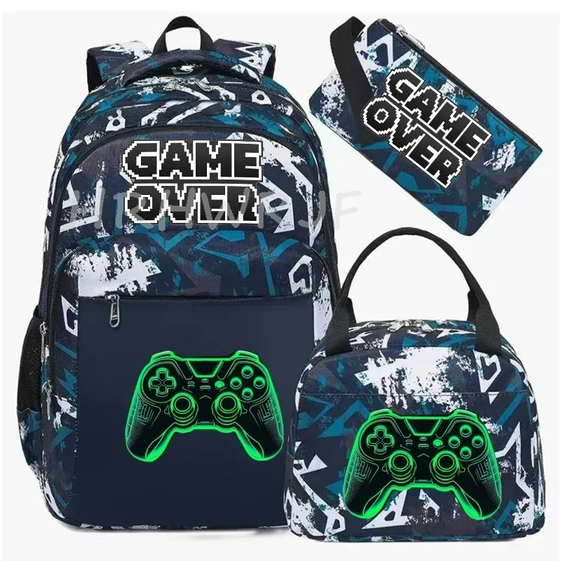 lot de 3 sacs à dos camouflage pour garçons avec sac à déjeuner, grande capacité, pour l'école, les livres et les voyages