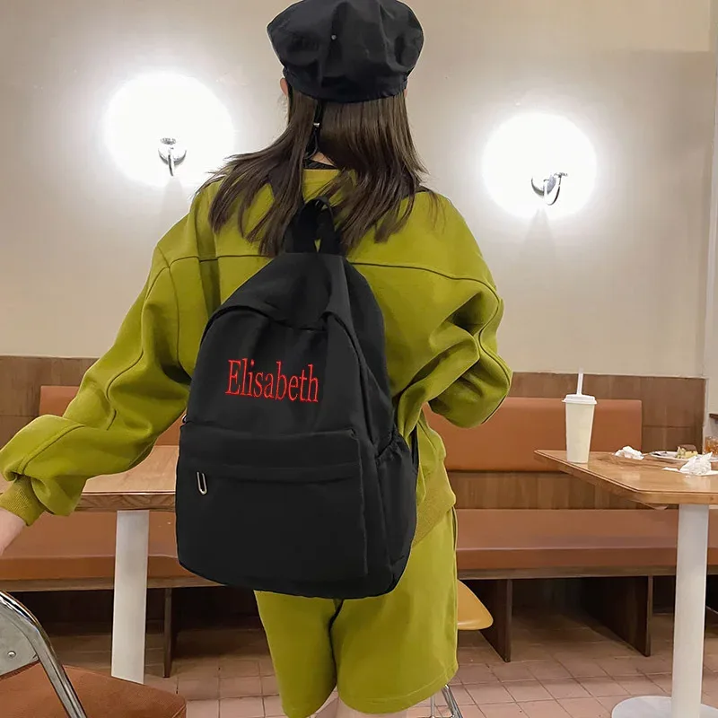 nouveaux sacs d'école personnalisés nom personnalisé broderie grande capacité en nylon étudiant sac à dos adultes enfants sacs de voyage