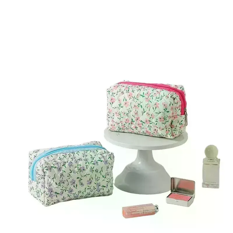 sac de rangement portable imprimé petite fleur, trousse de maquillage de voyage, trousse de toilette pour femmes et filles