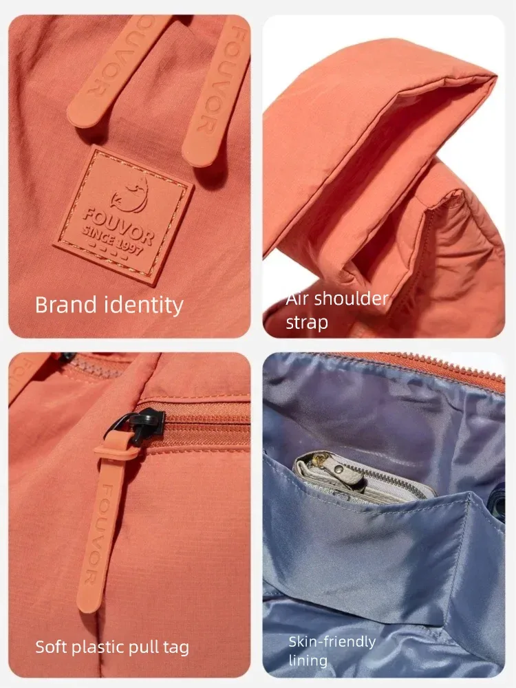 sac à bandoulière epol pour femme en nylon imperméable, sacs décontractés tendance 2026, sac croissant minimaliste de couleur unie 3071-17
