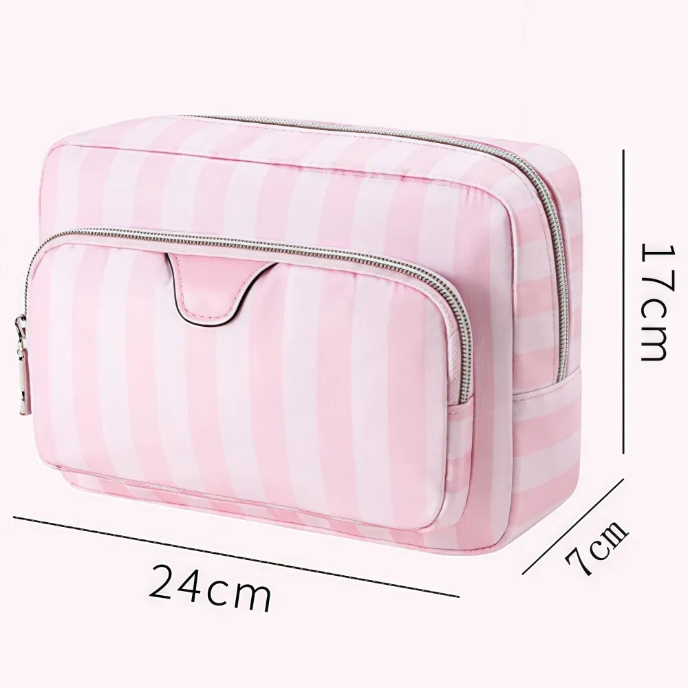 sac de maquillage portatif de grande capacité, sac de rangement de cosmétiques de style minimaliste portable, sacs de lavage de conception de voyage en tissu oxford