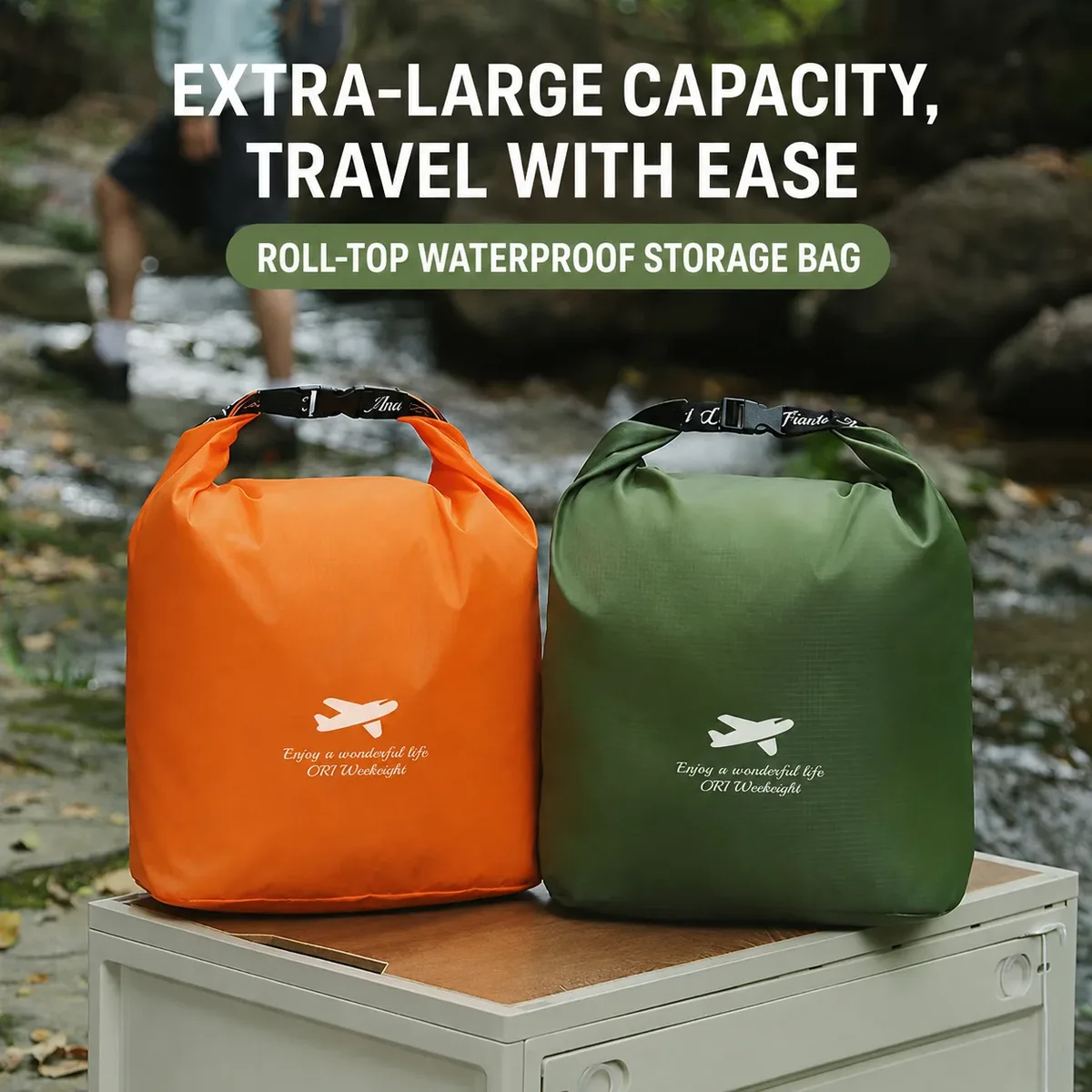 sacs de rangement de voyage étanches à fermeture roll-top en oxford ultralégers et indéchirables pour le camping, la randonnée, et les sacs de compression anti-salissures