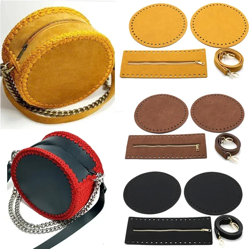 1 ensemble de sacs à main faits à la main en cuir pu avec fond de sac, accessoires de quincaillerie et bandoulière pour sac à main, pour sac à dos diy pour femme