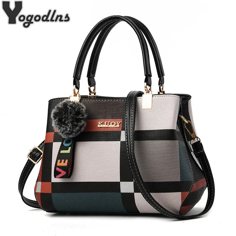 sacs à main en cuir pu pour femmes, sacoches élégantes de styliste, sacoches à bandoulière avec pompon pour filles, fourre-tout