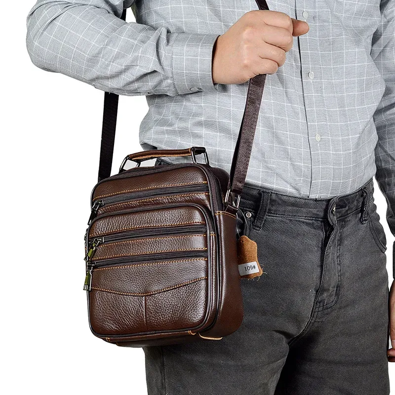 mode chaude hommes sacs de messager sacs à main en cuir véritable pour homme marque de luxe mâle sac à bandoulière pour mini pad garçon sac à bandoulière