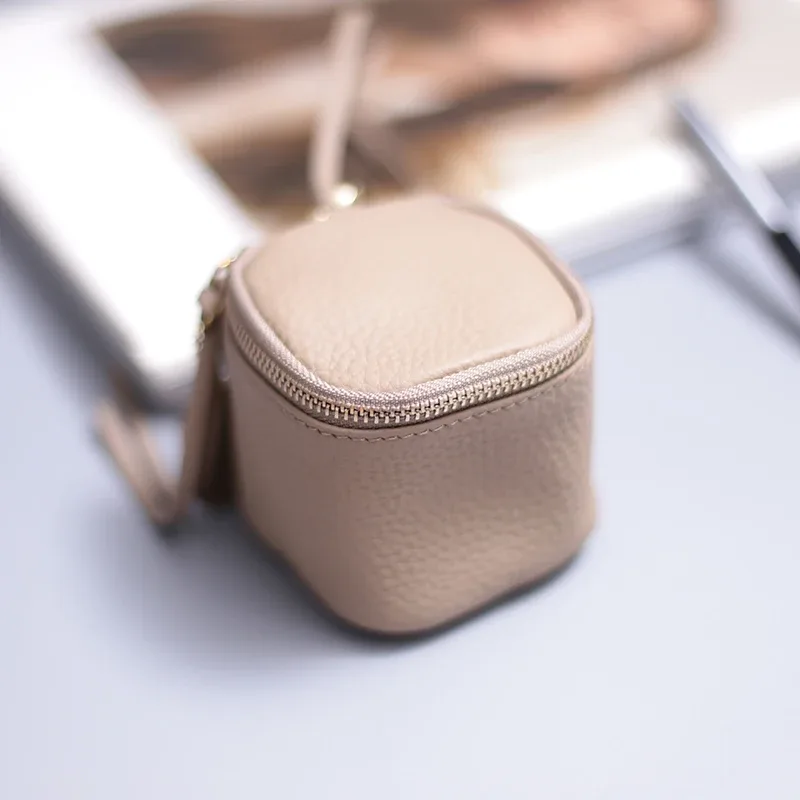 sac à cosmétiques en cuir véritable pour femmes, trousse à cosmétiques à la mode, pochette de maquillage, mini trousse de toilette, pochette à cosmétiques