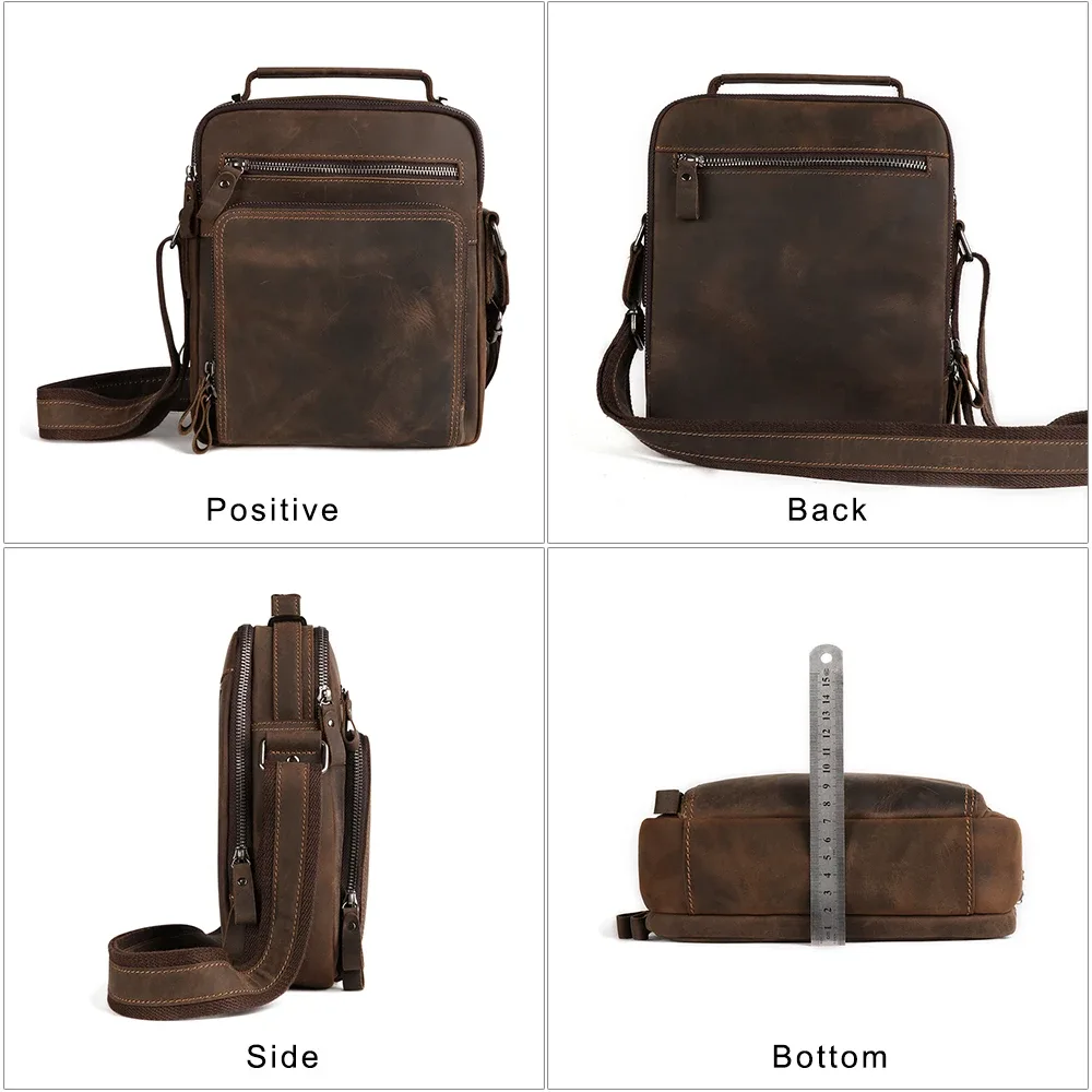 joyir nouveau cuir véritable hommes vintage sacs à main petit rabat hommes sac à bandoulière décontracté bureau sacs de messager mode sac à bandoulière