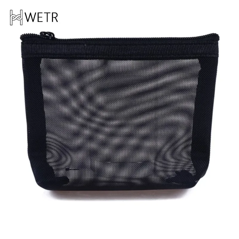 sacs de rangement pour pinceaux de maquillage pour femmes, poudres de maquillage, rouge à lèvres, étui à crayons en maille transparente pour étudiants, ins travel cosmetic evaluation