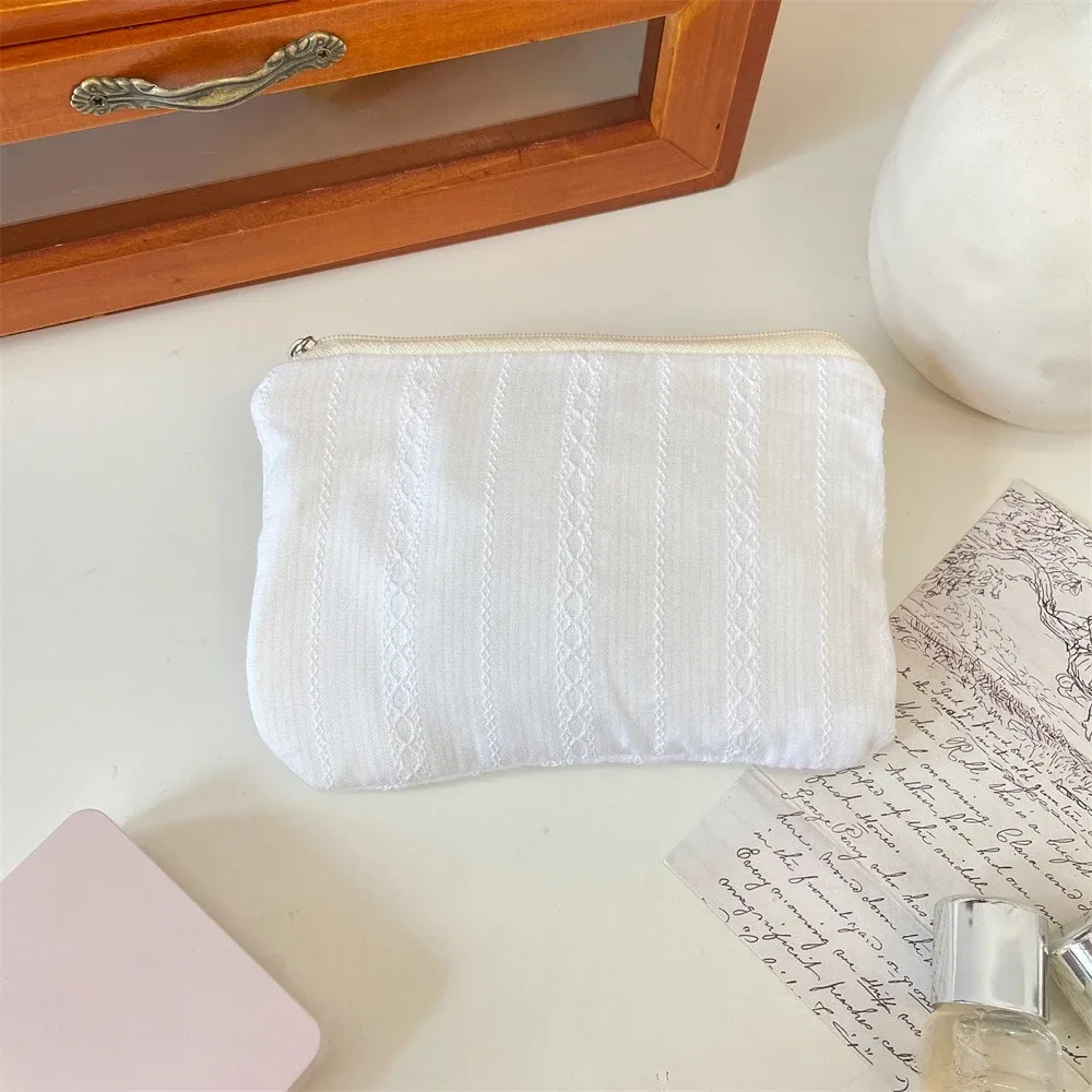 nouvelle rayure mini maquillage rouge à lèvres pochette de rangement porte-monnaie mignon femmes cosmétique organisateur sac serviettes hygiéniques sac de rangement