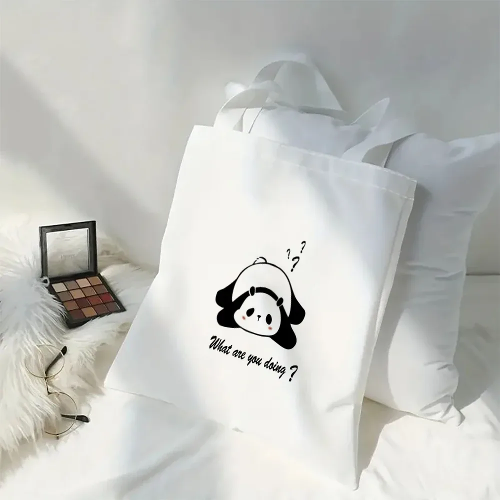 sac à bandoulière élégant pour femmes, motif papillon et panda, style kawaii, animaux de dessin animé, chat, grand sac fourre-tout.