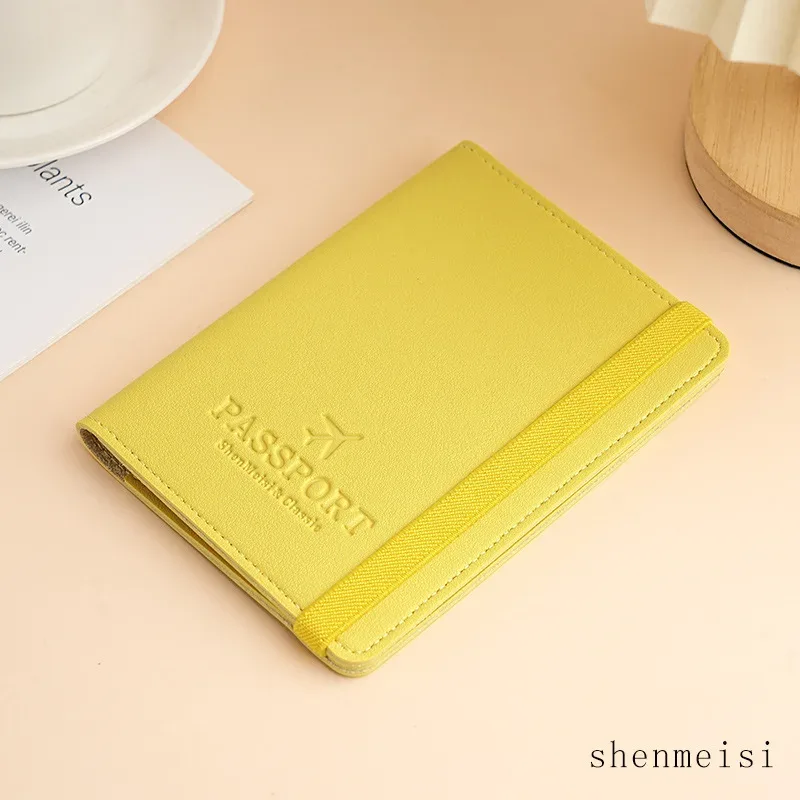housse de passeport en cuir pu, porte-documents de voyage multifonctionnel, étui de protection de carte avec blocage rfid, étui de protection de passeport fin