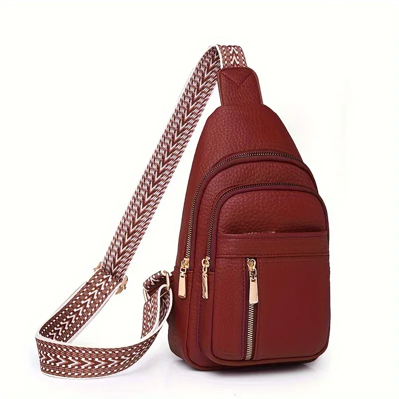 sac à bandoulière rétro chic en cuir pu souple, multifonctionnel, plusieurs poches à fermeture éclair, polyvalent pour les loisirs et le dehors