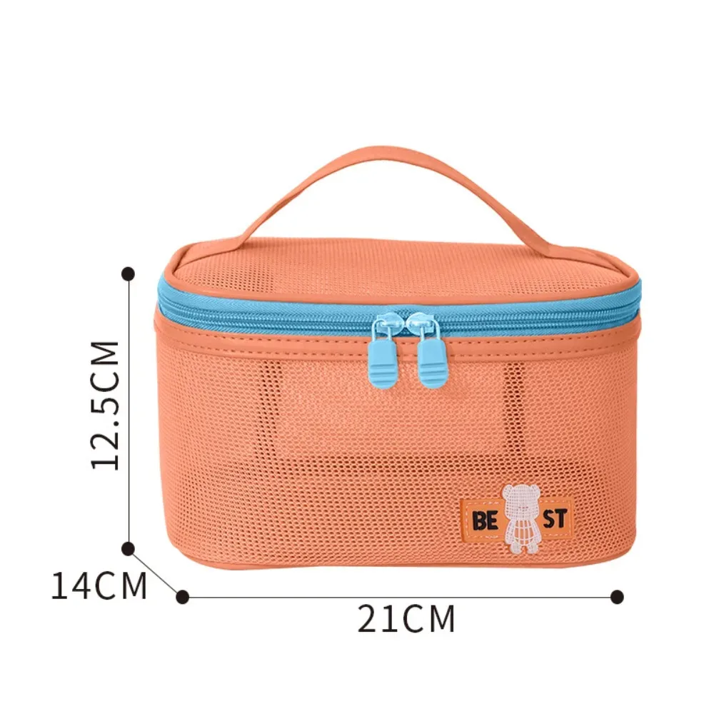 sac de toilette portable en maille, pochette de douche, trousse de maquillage de voyage, sac de rangement de plage à séchage rapide, grande capacité, sac cosmétique en maille