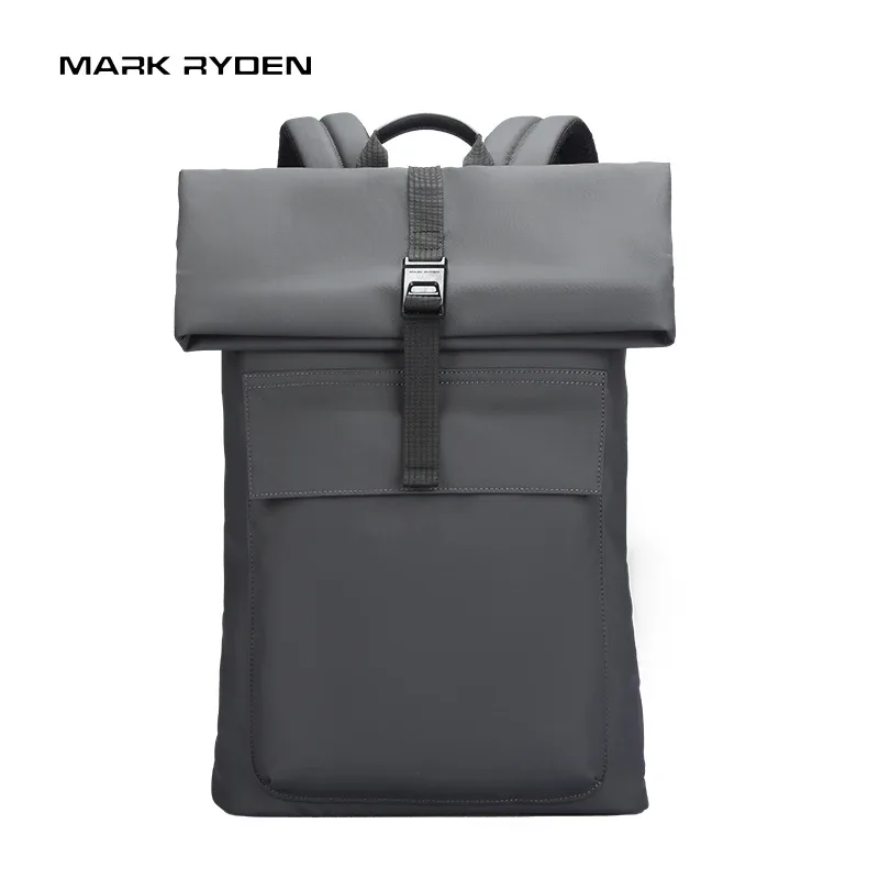 sac à dos roll top mark ryden avec boucle magnétique, fermeture éclair ykk, multi-poches, résistant à l'eau, en tissu oxford, pour hommes