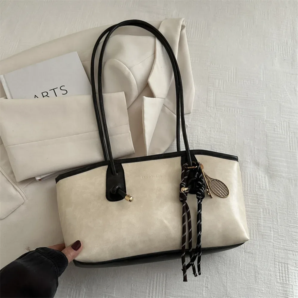 y2k tendance grande capacité travail sac à bandoulière couleur unie simple dame sacs à main en cuir pu sac fourre-tout femmes femme