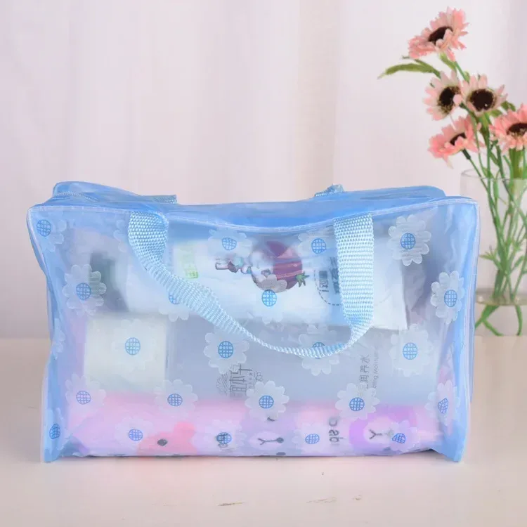 sac à cosmétiques transparent en pvc floral, trousse de maquillage transparente pour femmes et filles, trousse de beauté étanche à fermeture éclair, trousse de toilette de voyage, sac à main