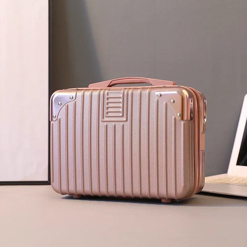 mini valise cosmétique étanche à la main pour enfants, valise d'embarquement légère, trousse de maquillage, 14"