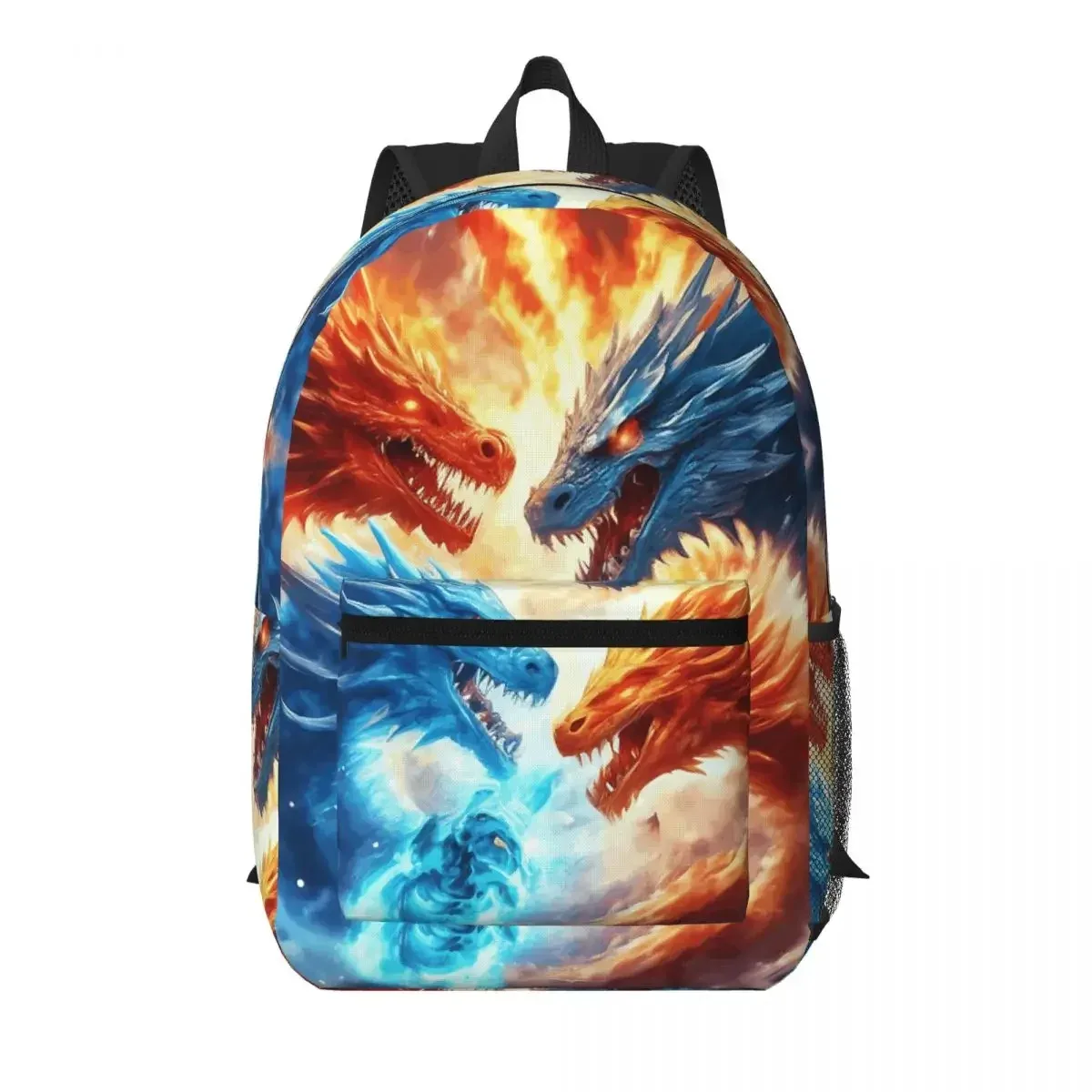 sac à dos coloré imprimé dragon mythique pour étudiants, sac d'école, sac à dos de randonnée, sac de voyage pour hommes et femmes, sac à bandoulière