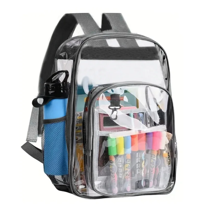 sac à dos transparent imperméable unisexe, grande capacité, portable, multifonctionnel, sac à bandoulière, sac de rangement pour voyage en plein air
