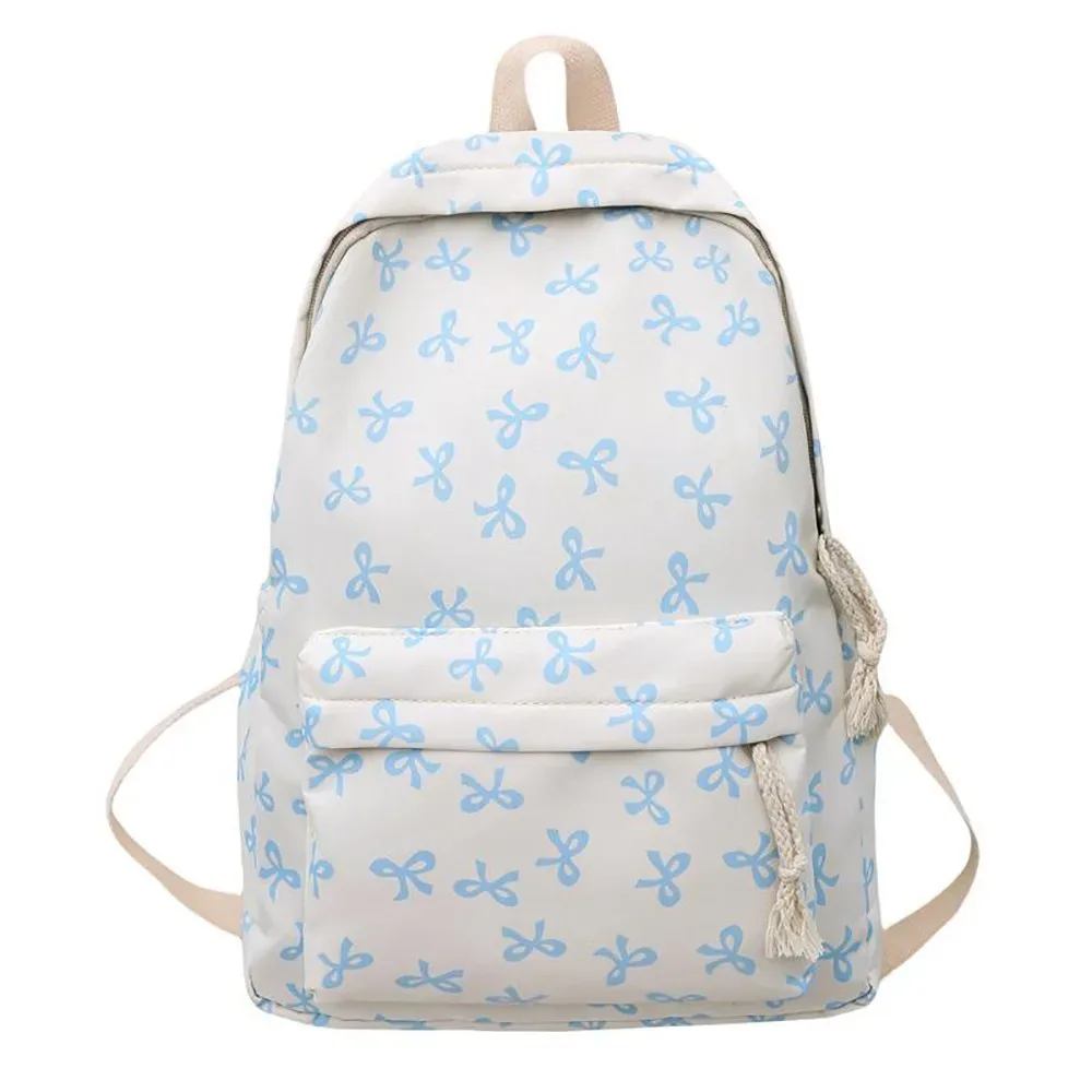 sac à dos pour filles avec nœud, grande capacité, décontracté, idéal pour les voyages, sac à dos multifonctionnel tendance pour l'école, pour enfants, utilisation quotidienne printemps-été.