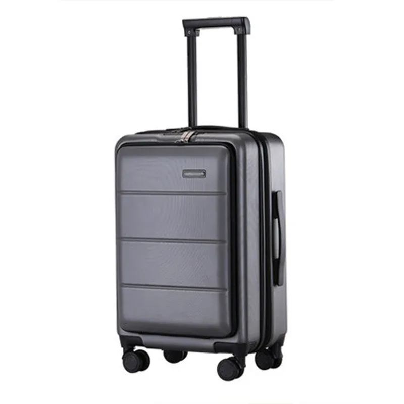 valise de voyage d'affaires klqdzms 18"20"22"24"26"28 pouces avec ouverture frontale pour ordinateur portable, valise à roulettes, sac à bagages