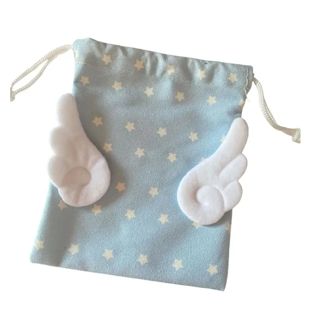 ins – sac de rangement ailes d'ange étoile, sac de rangement portable à la mode, sac à cosmétiques à cordon de serrage, fourre-tout de voyage, pochette en toile