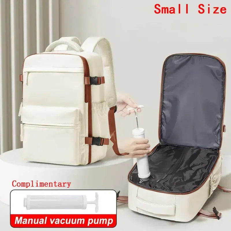 sac à dos de voyage avec compression sous vide, sac à dos professionnel pour ordinateur portable 15,6 pouces, sac de rangement pour vêtements, sac à dos de voyage extensible