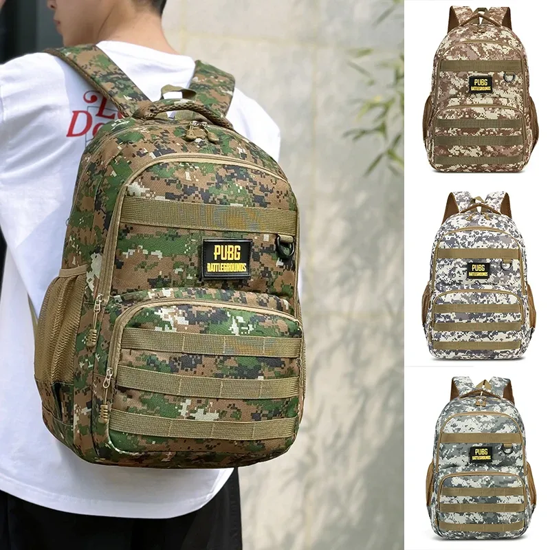 camsolomon-sac à dos dulbackpack pour homme, grande capacité, style pubg extérieur, sac d'école de voyage étanche, multifonctionnel pour 03/us
