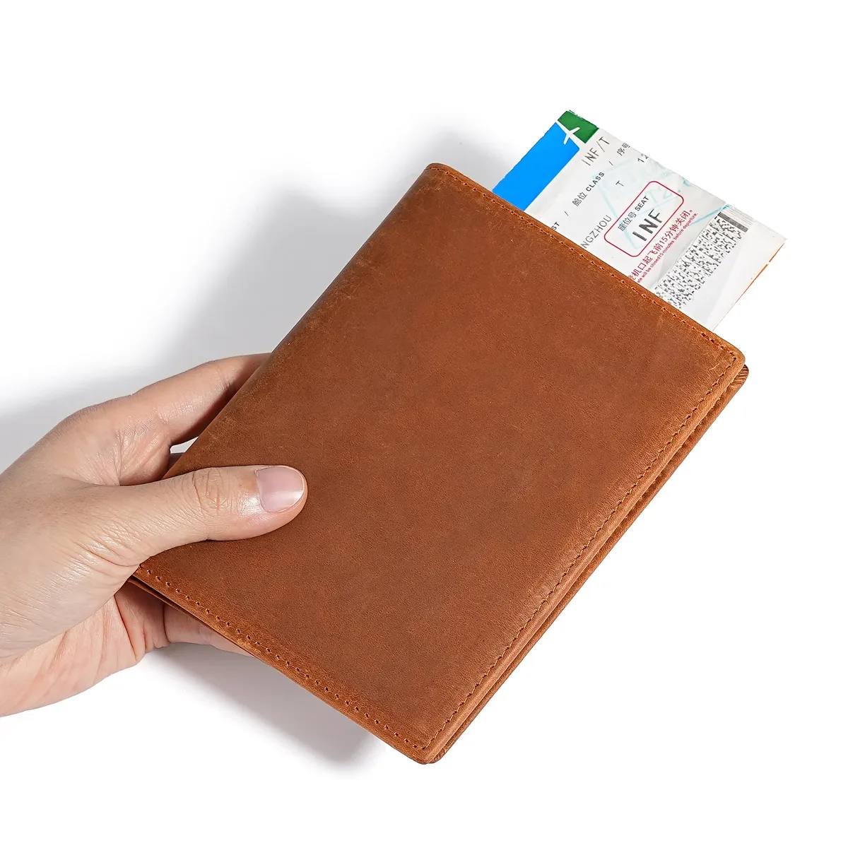 porte-passeport en cuir crazy horse, porte-cartes anti-vol rfid, portefeuille pour hommes et femmes, étui de voyage pour passeport, couverture de documents
