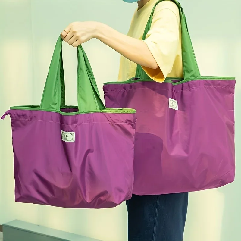 Grand sac de courses pliable et Simple à cordon de serrage, sac à bandoulière Portable étanche et écologique à la mode