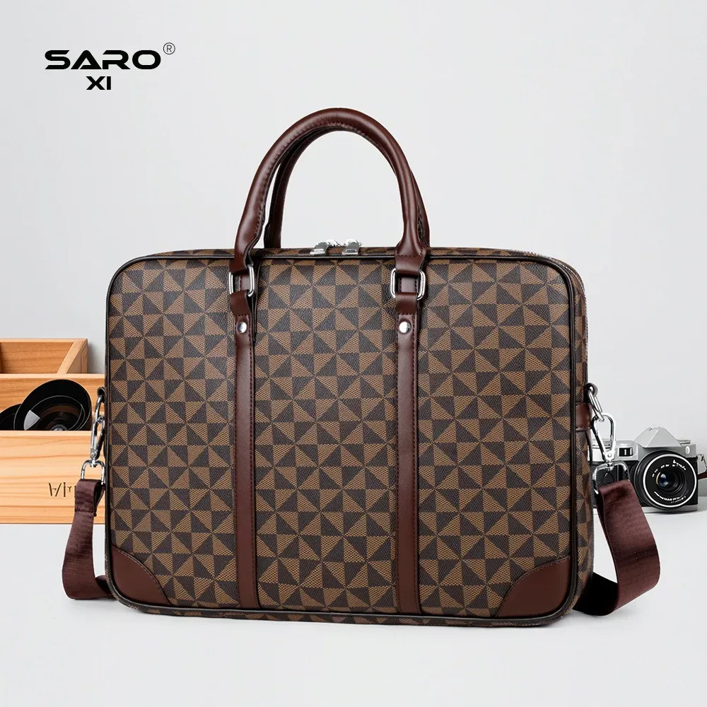 nouvelle sacoche de luxe en cuir pu pour hommes, sac messager d'affaires, sac à main pour ordinateur portable, sac à bandoulière de designer pour homme