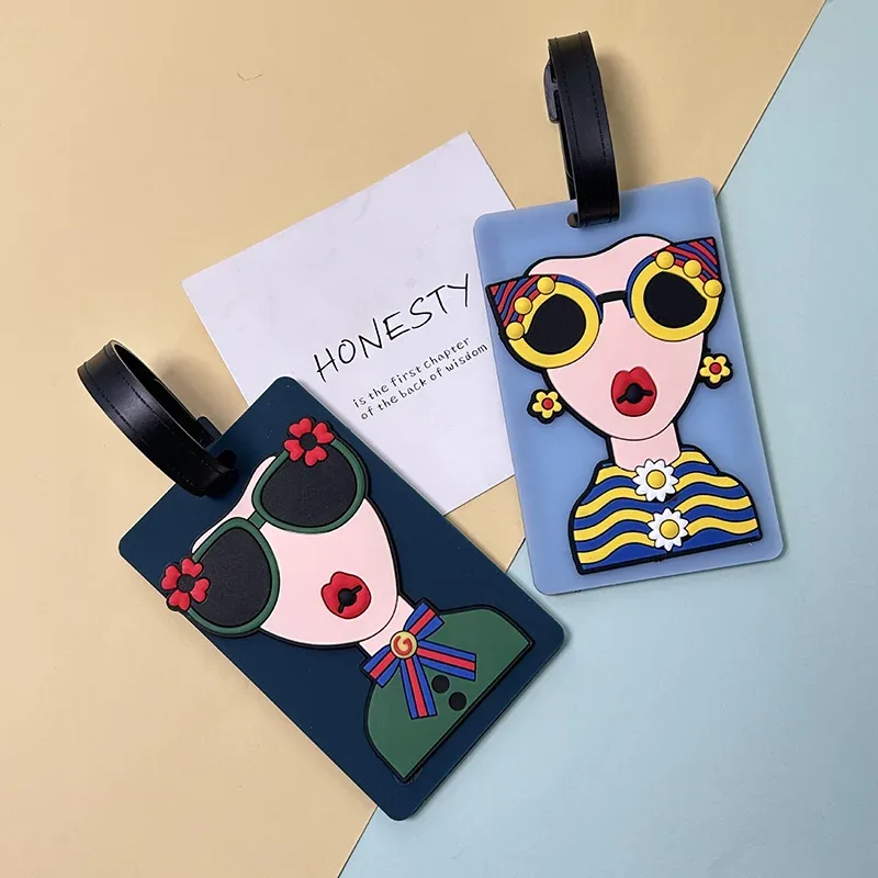 nouveau design créatif moderne déesse accessoires de voyage étiquettes de bagages valise mode silicone portable étiquette de voyage étiquette