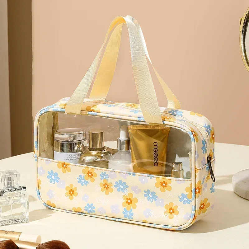 trousse de toilette femme 3 pièces translucide grande capacité – sacs de voyage essentiels pour cosmétiques et articles de bain