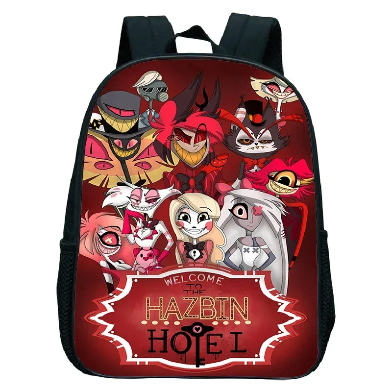 sacs à dos anime hazbin tendance, sacs de maternelle imperméables pour filles et garçons, cartable d'école anime hotel, petit sac à dos pour enfants, mochila