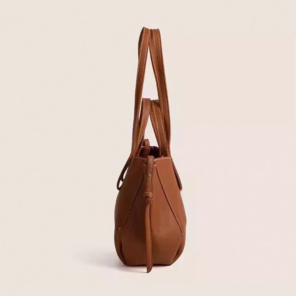 sac à main en cuir souple pour femmes, fourre-tout à ailes de niche, fourre-tout premium sense, grande capacité, sac de transport
