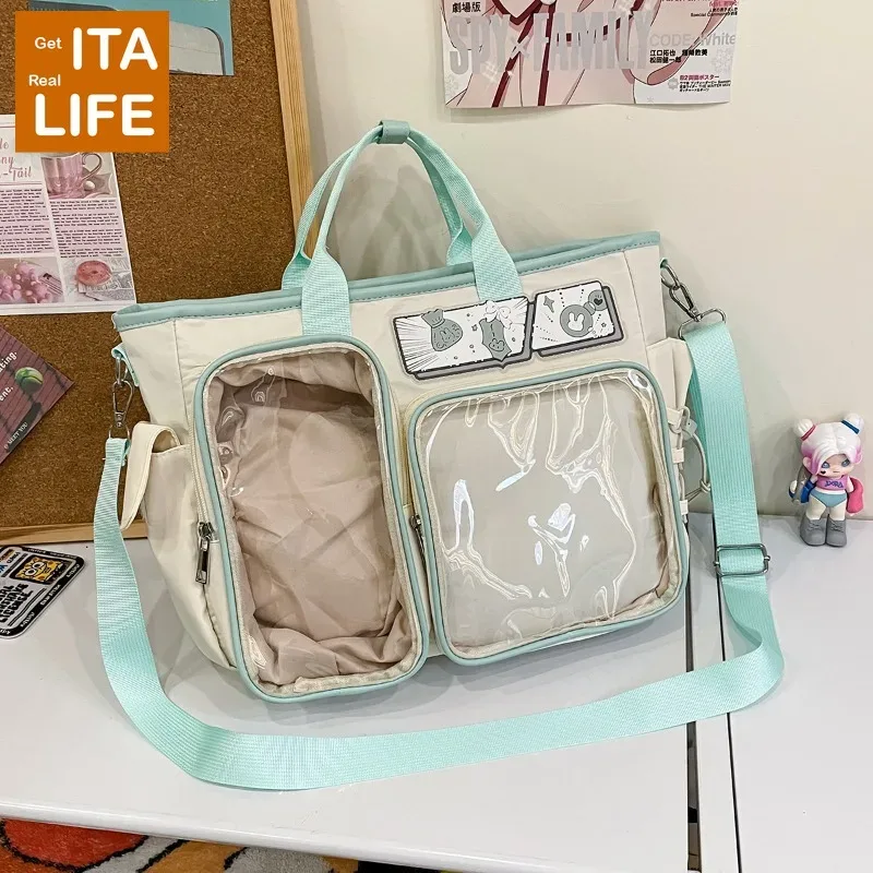 sac à dos ita double couche italife, motif anime, pour femmes, style japonais, décontracté, cosplay, itabag transparent, kawaii lolita h261
