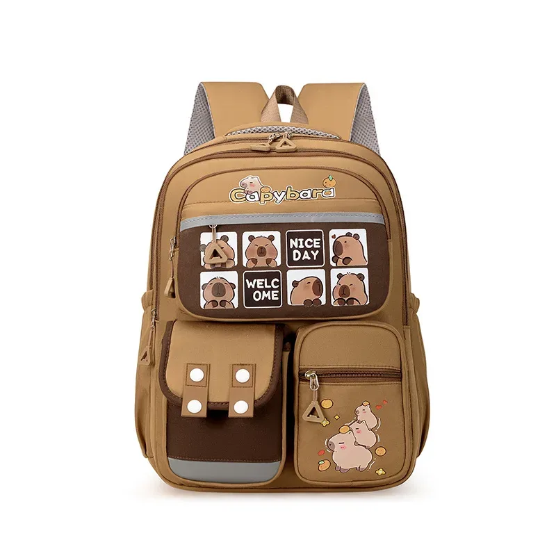 sac à dos scolaire capybara pour adolescentes, ensemble de sacs d'école décontractés pour enfants, sac à livres 3 pièces, sac à dos de voyage kawaii pour enfants