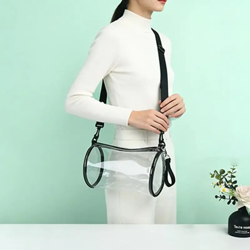 sac à bandoulière transparent pour femme, mini sac à main en forme de cylindre laser, pour le quotidien et les soirées