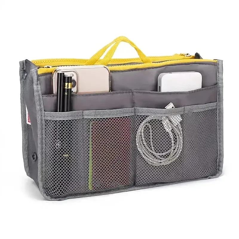 organisateur insérer sac femmes nylon voyage insérer organisateur sac à main sac à main grande doublure dame maquillage cosmétique sac pas cher femme fourre-tout