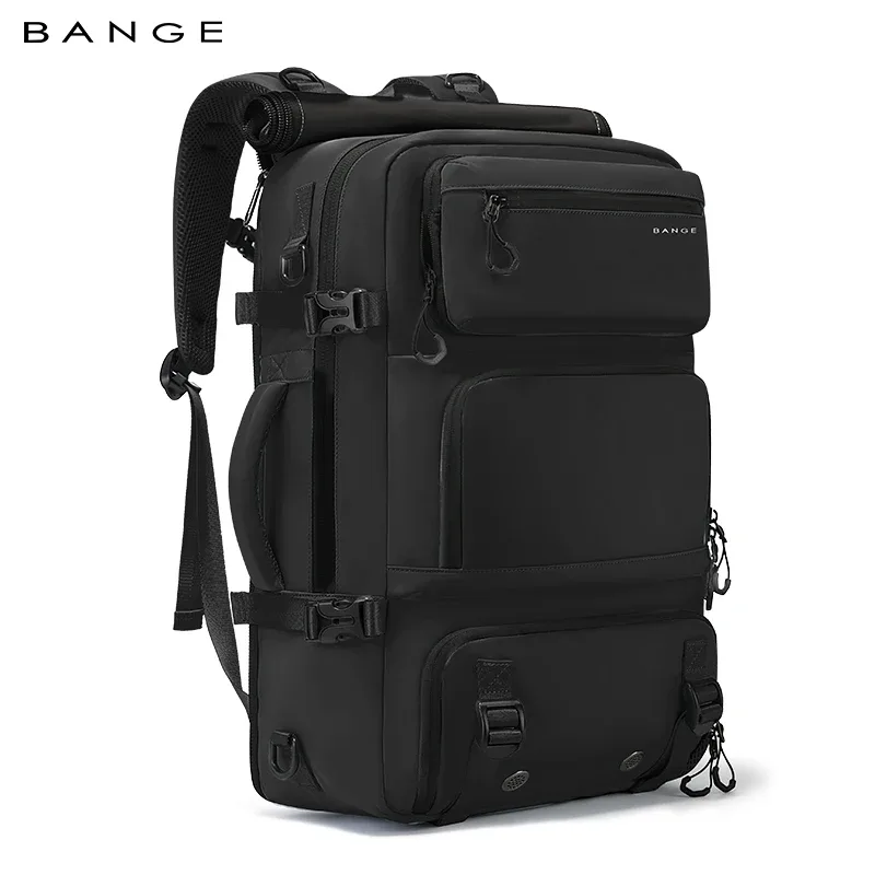 sac à dos pour ordinateur portable 2-en-1 bange avec sac bandoulière détachable, sac de voyage professionnel multi-usage en tissu oxford hydrofuge avec poche à chaussures