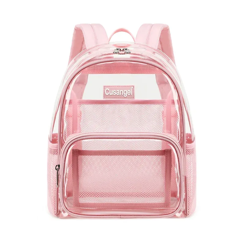 sacs transparents violets de 12 pouces, sac à dos transparent en matériau tpu, sac d'école à la mode pour filles, peut accueillir un ipad de 9.7 pouces