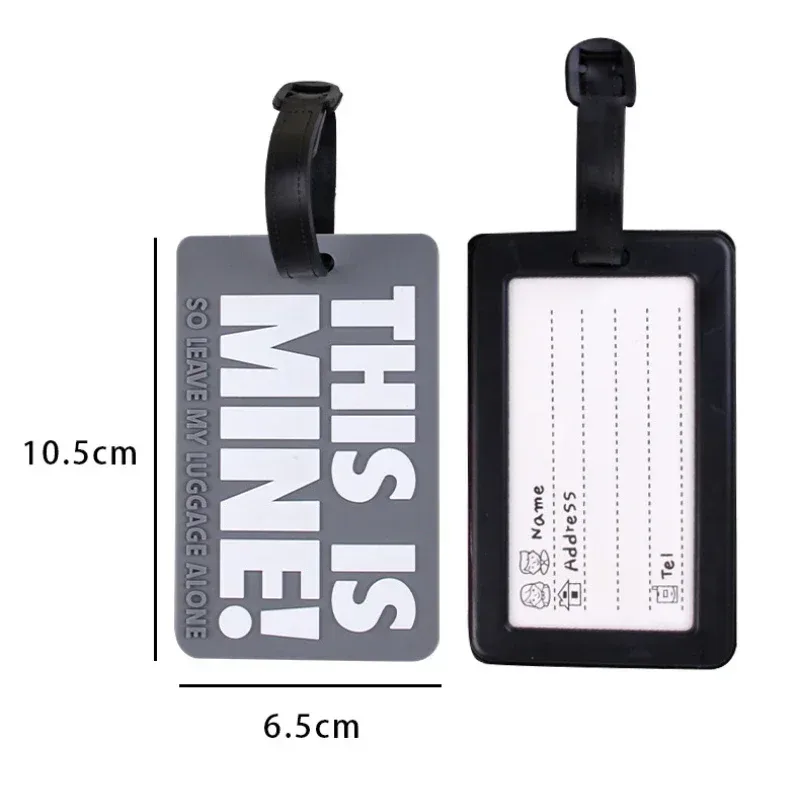 étiquette de bagage en silicone pour hommes et femmes, lettre imprimée, valise de voyage, étiquettes d'identification de nom, étiquettes de sac d'avion attro pour bagages, 1pc
