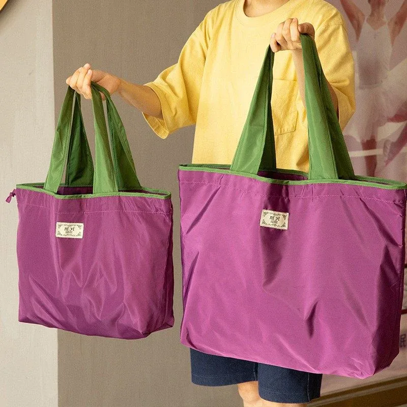 sac à bandoulière pliable, mode, imperméable, grande capacité, sac de shopping, sac de rangement