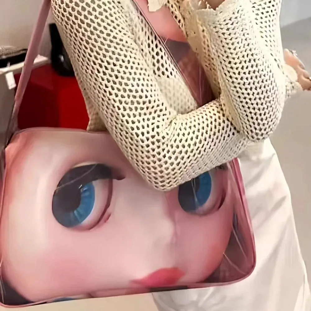 sac nuage imprimé poupée y2k pour femme en cuir pu, sac à bandoulière sous le bras grande capacité, forme boulette, sac fourre-tout décontracté