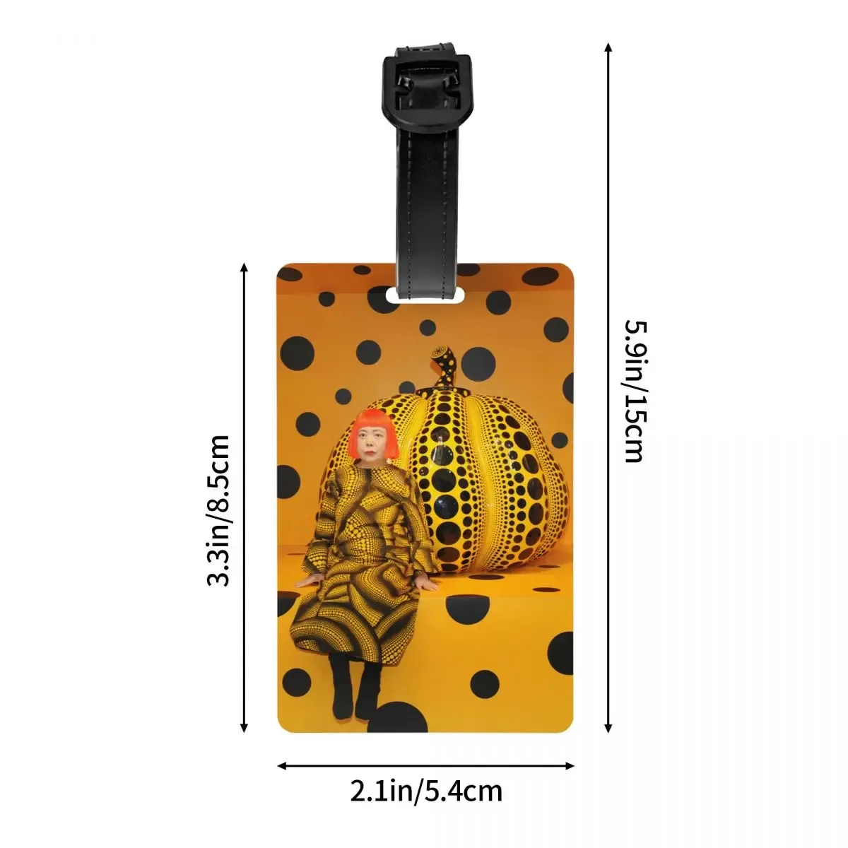 étiquette de bagage personnalisée yayoi kusama pumkin, protection de la vie privée, étiquettes de bagage d'art abstrait, sac de voyage, valise attro