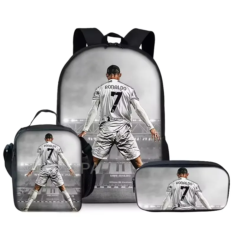 sac dos nylon imprimé cristiano ronaldo multicolore noir unisexe grande capacité pochette sacs associés