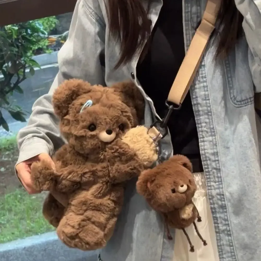 sac à dos de dessin animé en peluche pour femmes et filles, sac d'ours mignon, cadeau de beurre, initié, nouveau