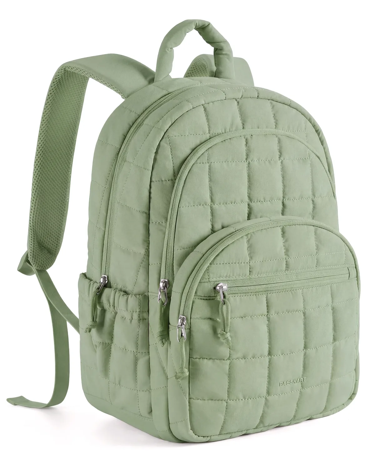 sac dos nylon beige carreaux 20 35 litres bandes soutien ventilées poignée souple compartiment téléphone portable courbe physiologique dos