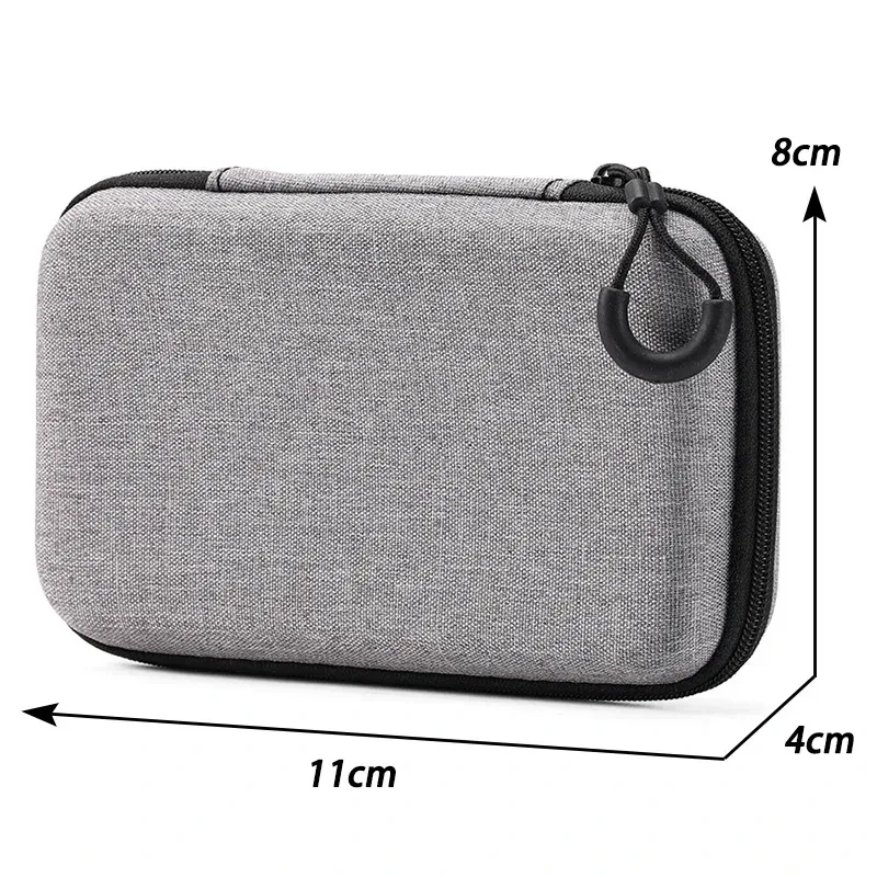 mini sac de rangement de produits numériques gris, casque portable, câble de données usb, chargeur, étui de rangement en u stick, étui de protection antichoc